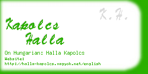 kapolcs halla business card